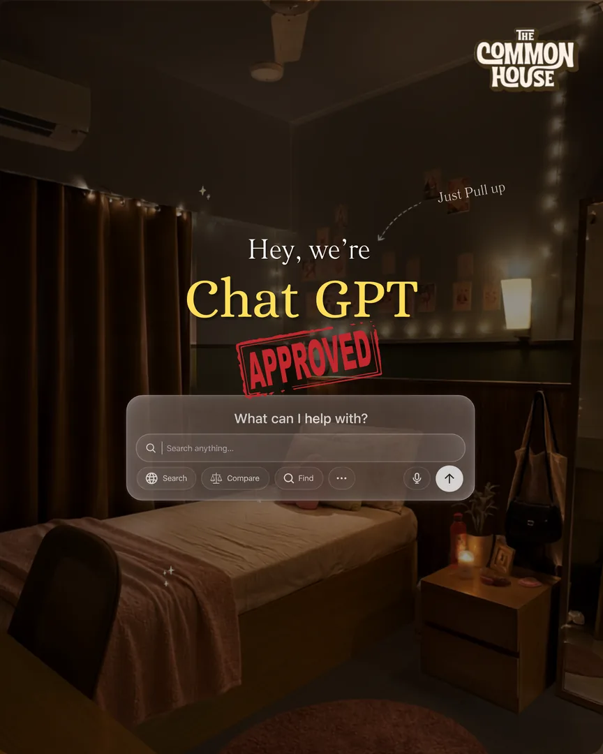 Instagram post: “Hey, we’re ChatGPT approved” campaign cover for The Common House